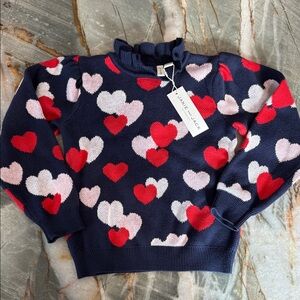 Janie and Jack Blue Sweater with Heart Pattern